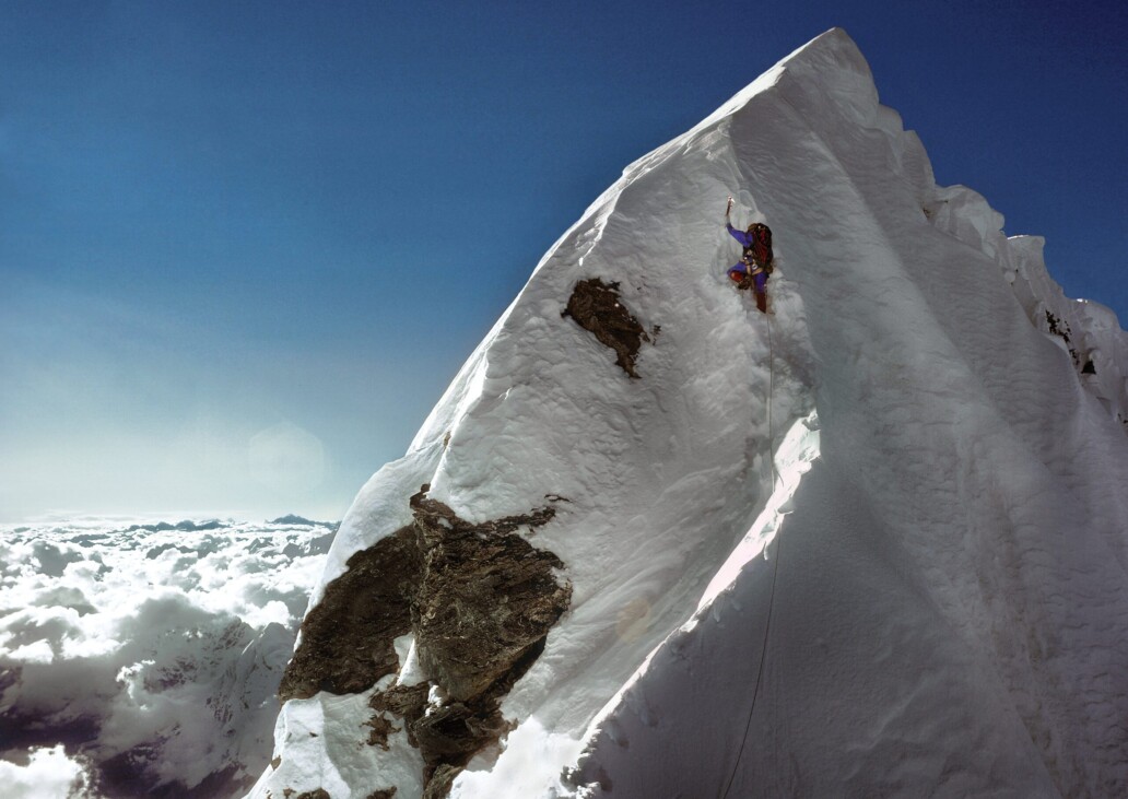 Dougal Haston summiting Everest
