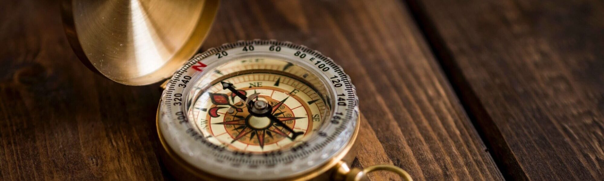 vintage compass pointing North